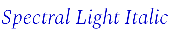 Spectral Light Italic шрифт